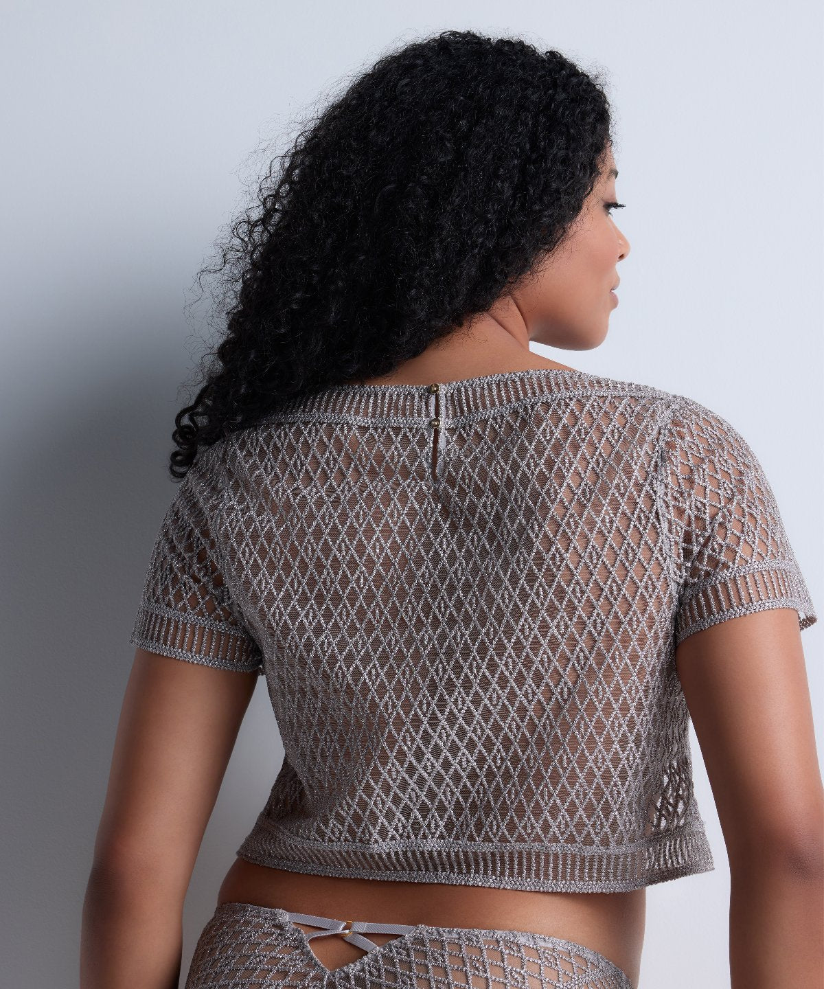 aubade-stardust-dream-top-manches-courtes-cosmos-silver-brod-transparent image 7