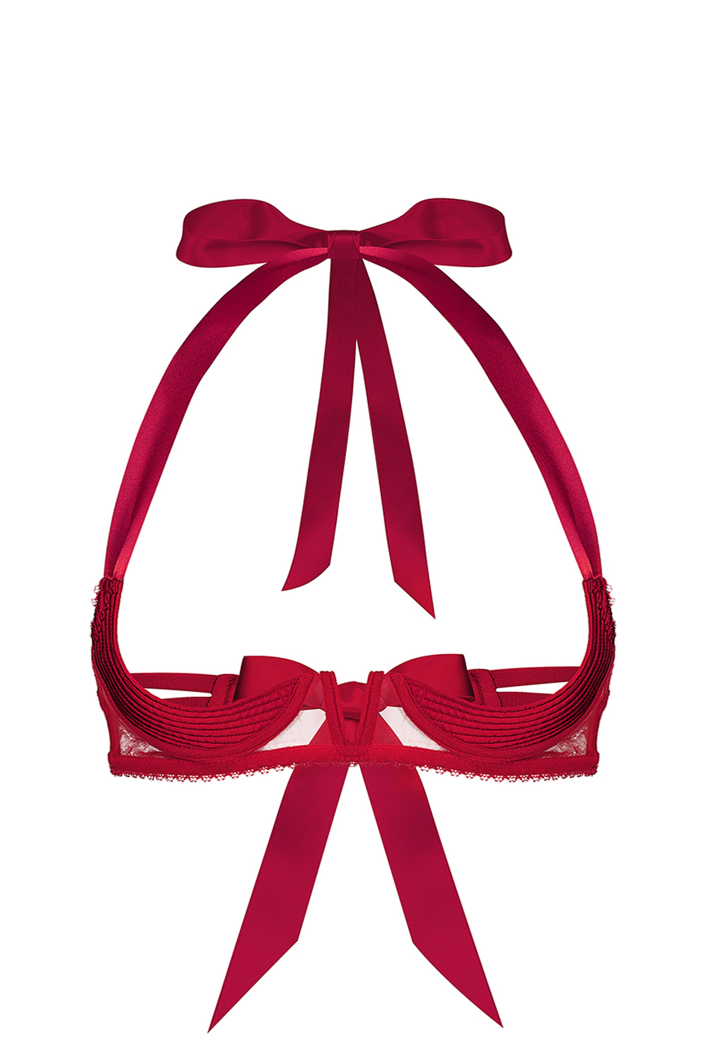 cadolle-soutien-gorge-sein-nu-satin-rouge-nouer image 1