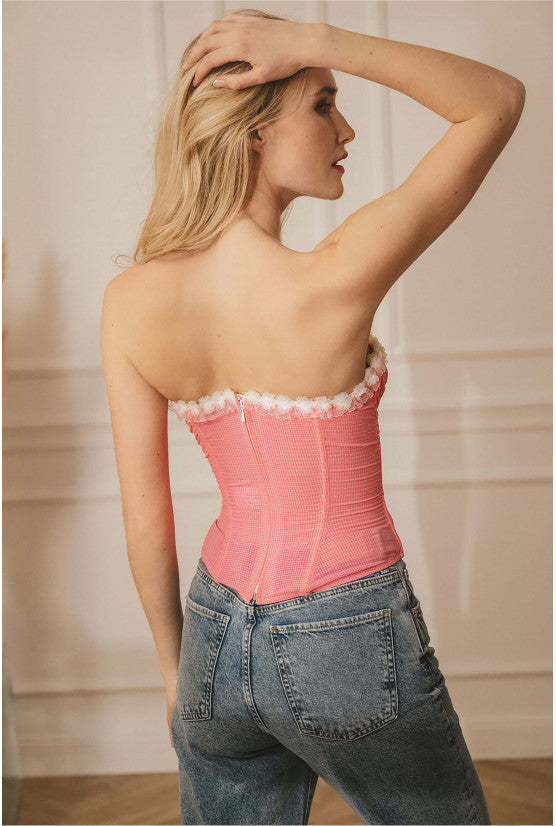 cadolle-victoria-bustier-corset-tulle-rose-fluo image 5