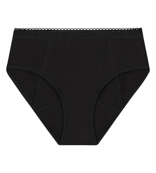 dim-protect-shorty-menstruel-coton-bio-noir-flux-tr-s-abondant image 1