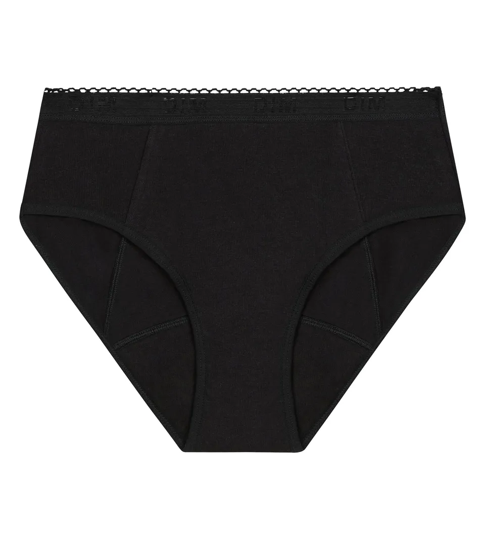 dim-protect-shorty-menstruel-coton-bio-noir-flux-tr-s-abondant image 1