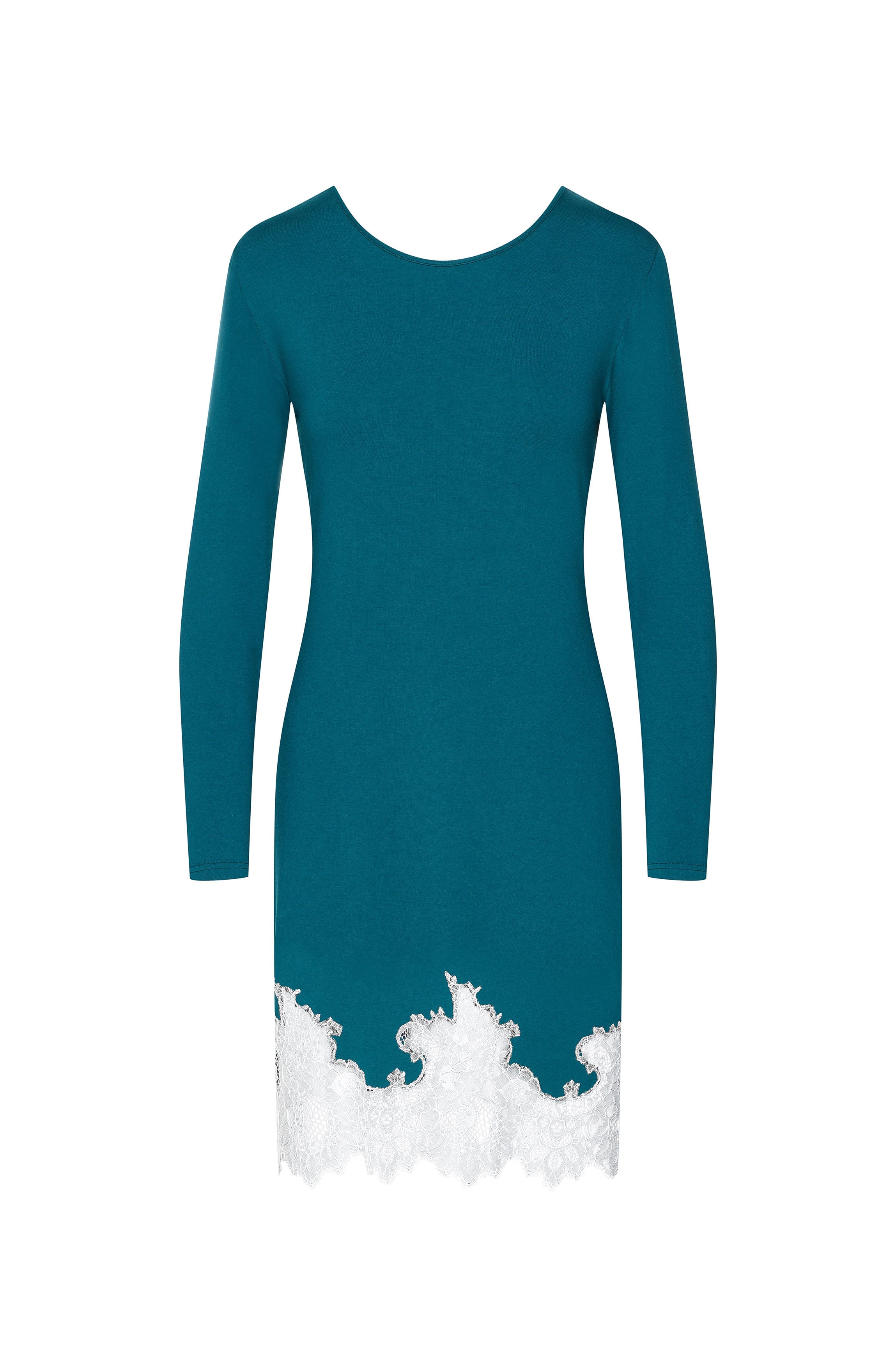 cadolle-chemise-de-nuit-modal-verte-dentelle image 1