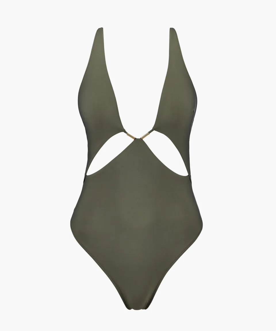aubade-beach-escape-maillot-une-pi-ce-mousse-khaki image 1