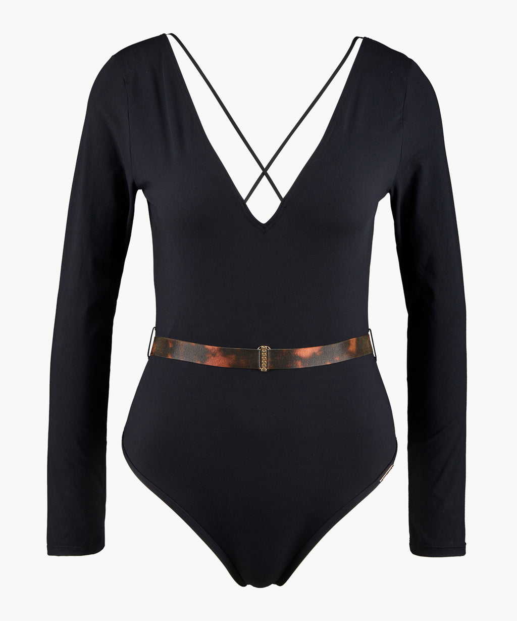 aubade-hot-motion-body-schwarz-body-manches-longues-noir-col-profond-et-dos-croi image 1