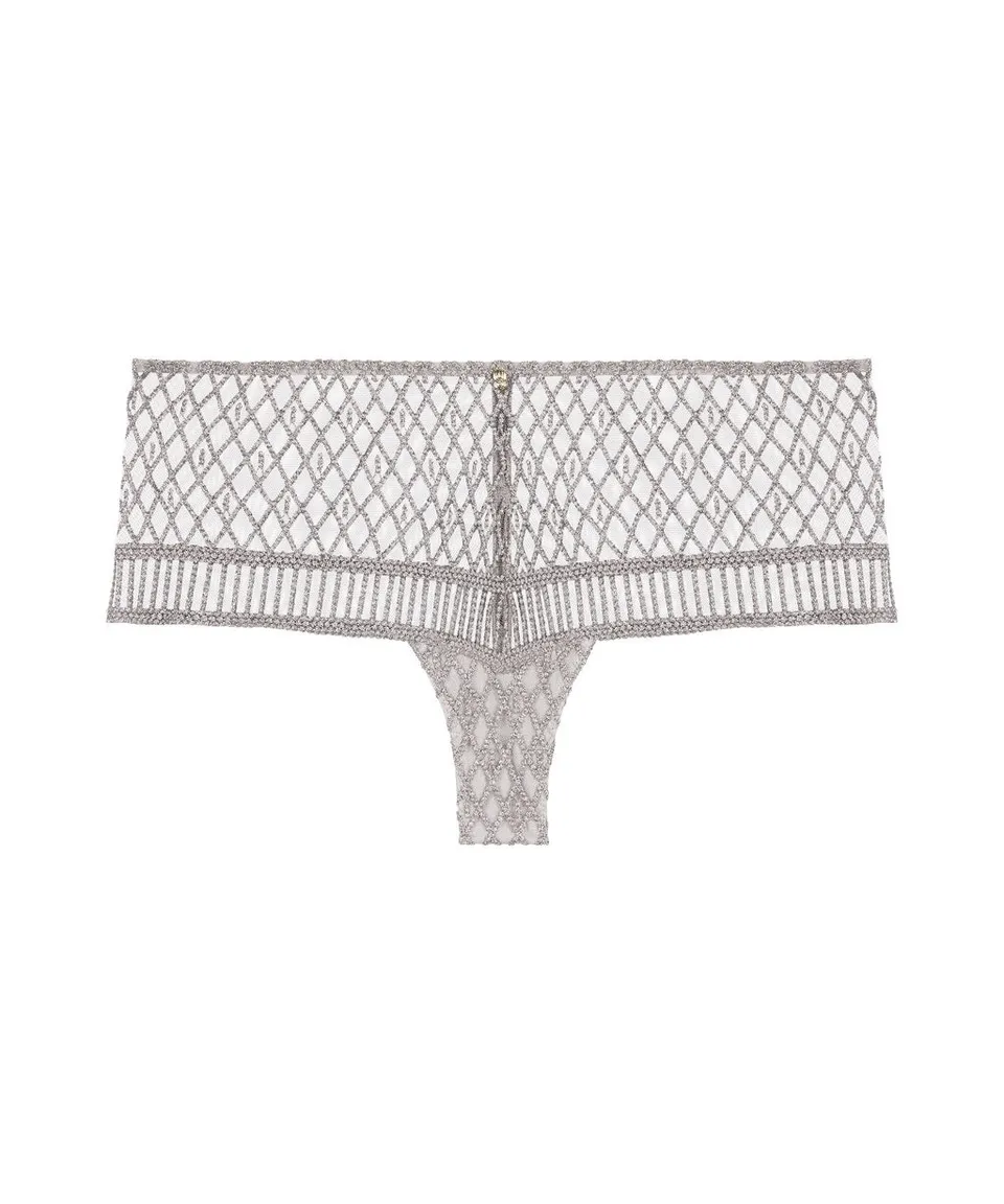 aubade-stardust-dream-cheeky-brief-cosmos-silver-culotte-taille-haute-brod-e-tra image 1