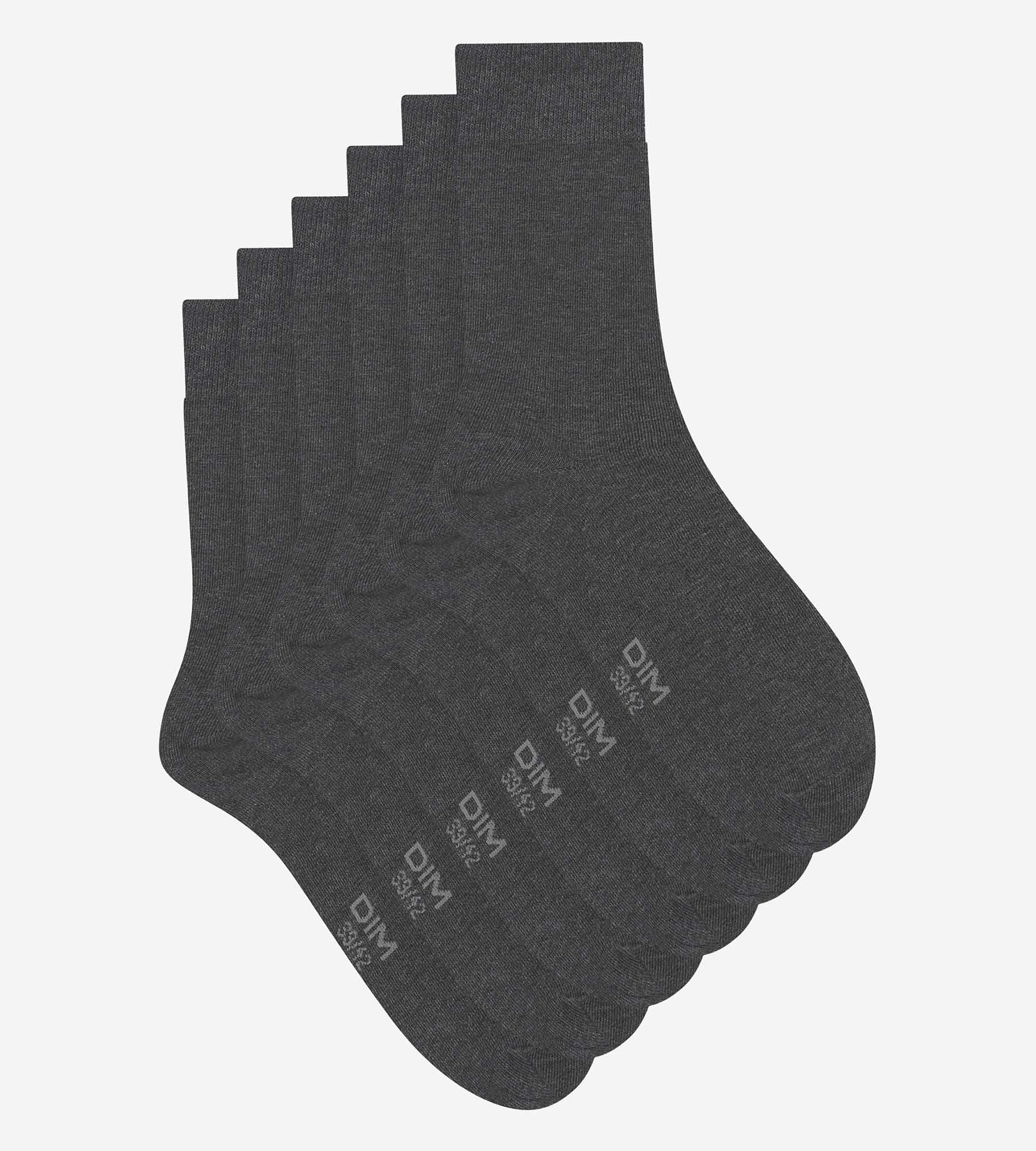 dim-coton-lot-de-3-paires-chaussettes-homme-anthracite-chin image 2