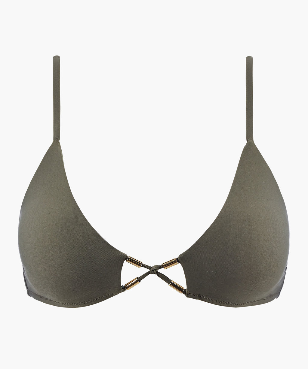 aubade-beach-escape-haut-bikini-triangle-moul-khaki image 1