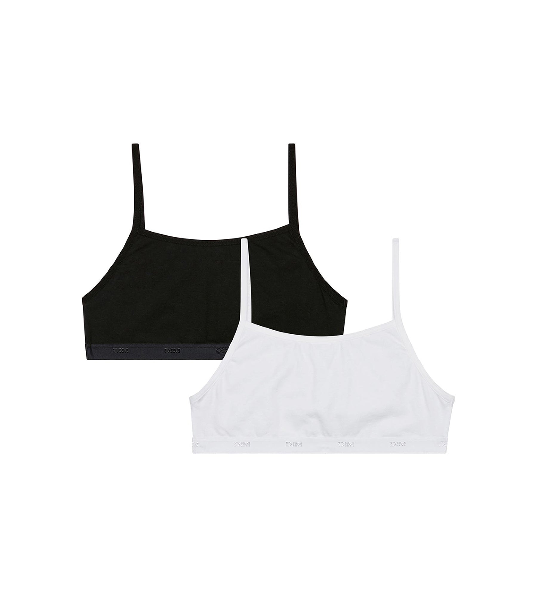 dim-lot-de-2-brassi-res-filles-pockets-ecodim-noir-blanc image 2