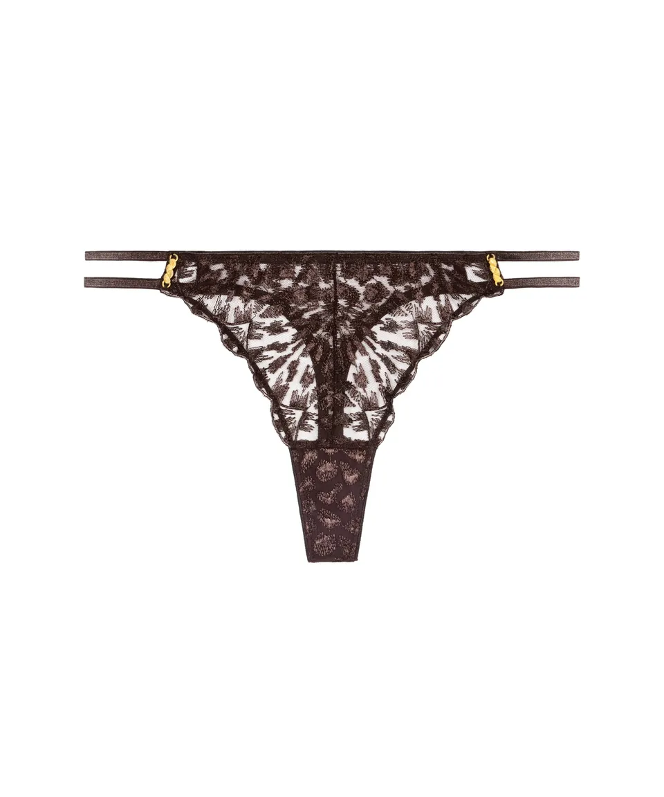 aubade-crazy-in-love-tanga-satin-brown image 1