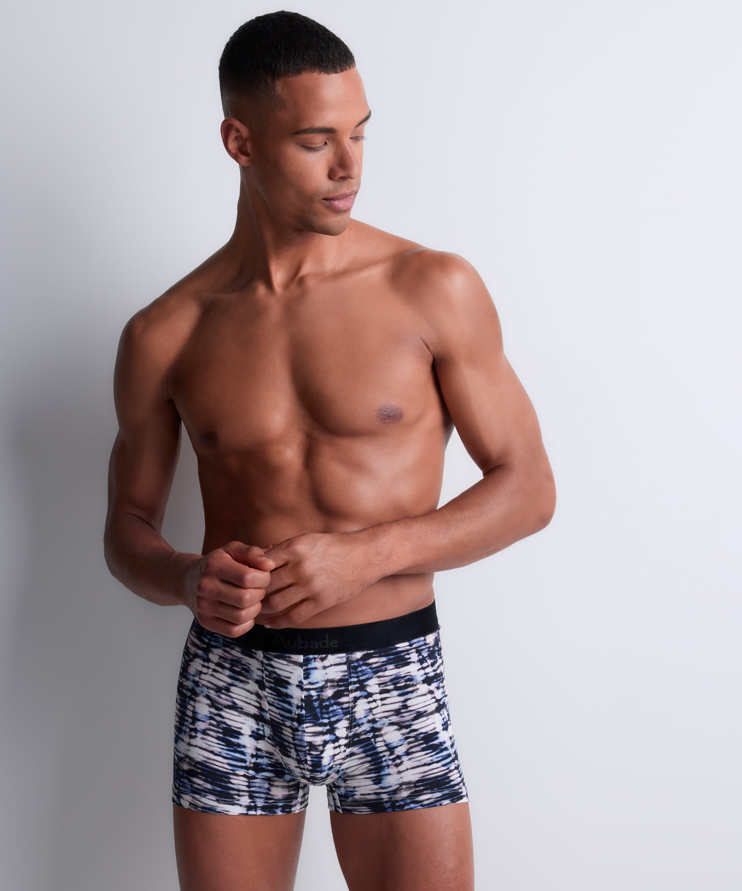 aubade-homme-boxer-aqua-vibrations-bleu-ikat-gots image 2