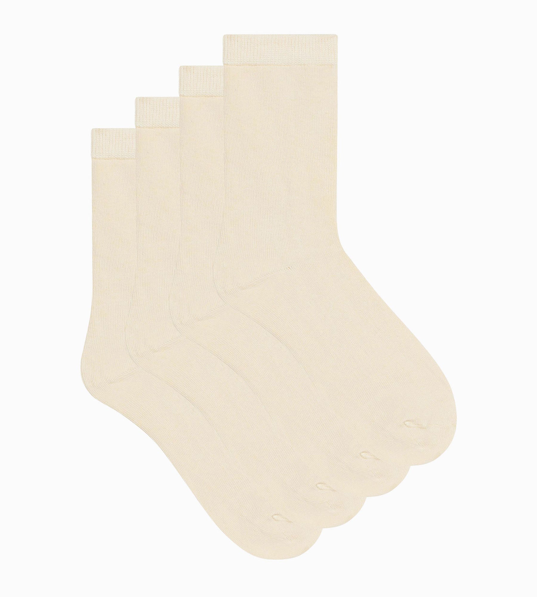 dim-thermo-polaire-lot-de-2-paires-de-mi-chaussettes-femme-cr-me image 2