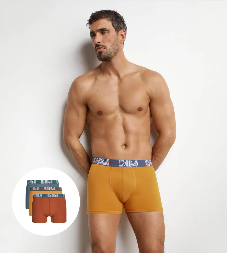 dim-lot-de-3-boxers-homme-powerful-velours-ceinture-graphique-noir image 1