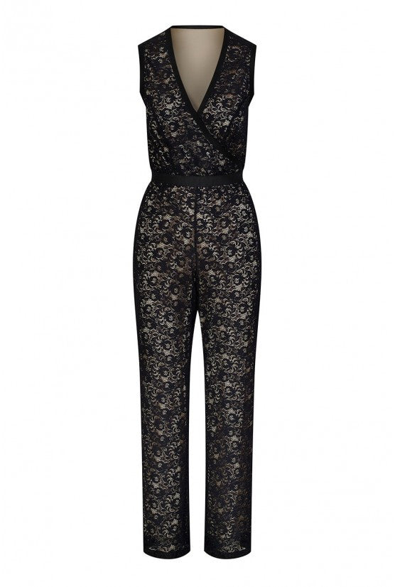 cadolle-combinaison-pantalon-dentelle-noire image 1