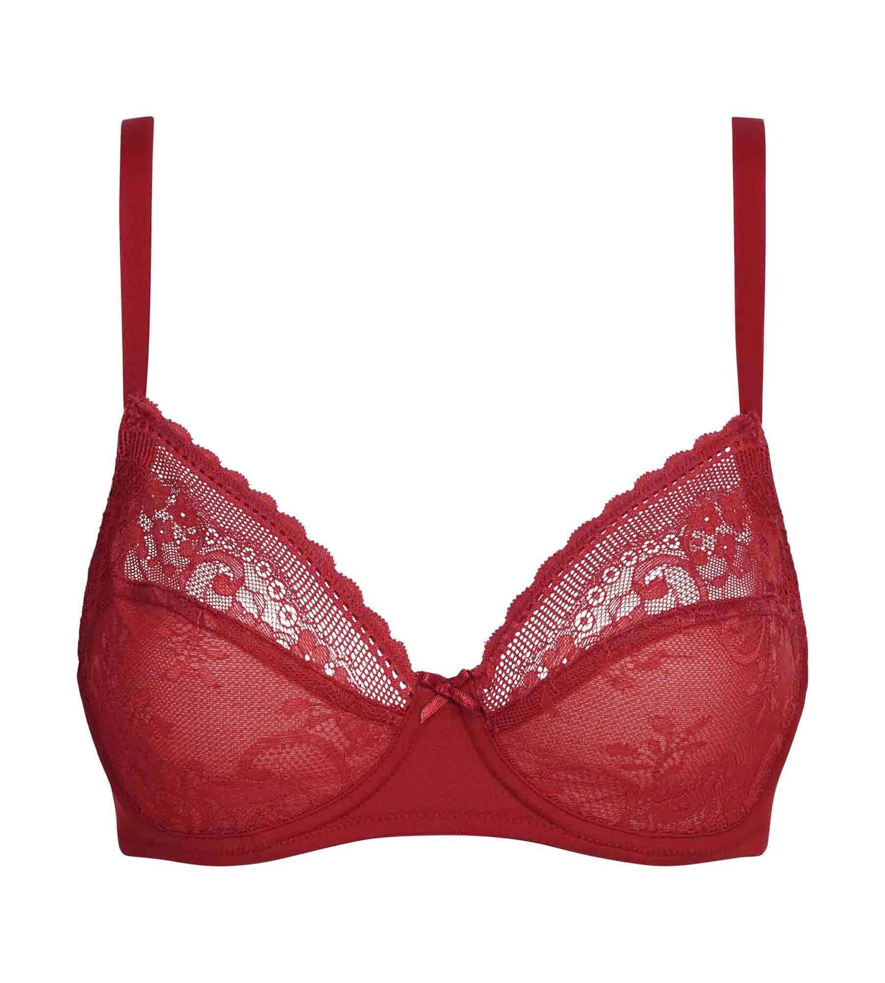 dim-f-minine-soutien-gorge-embo-tant-dentelle-rouge-marron image 5