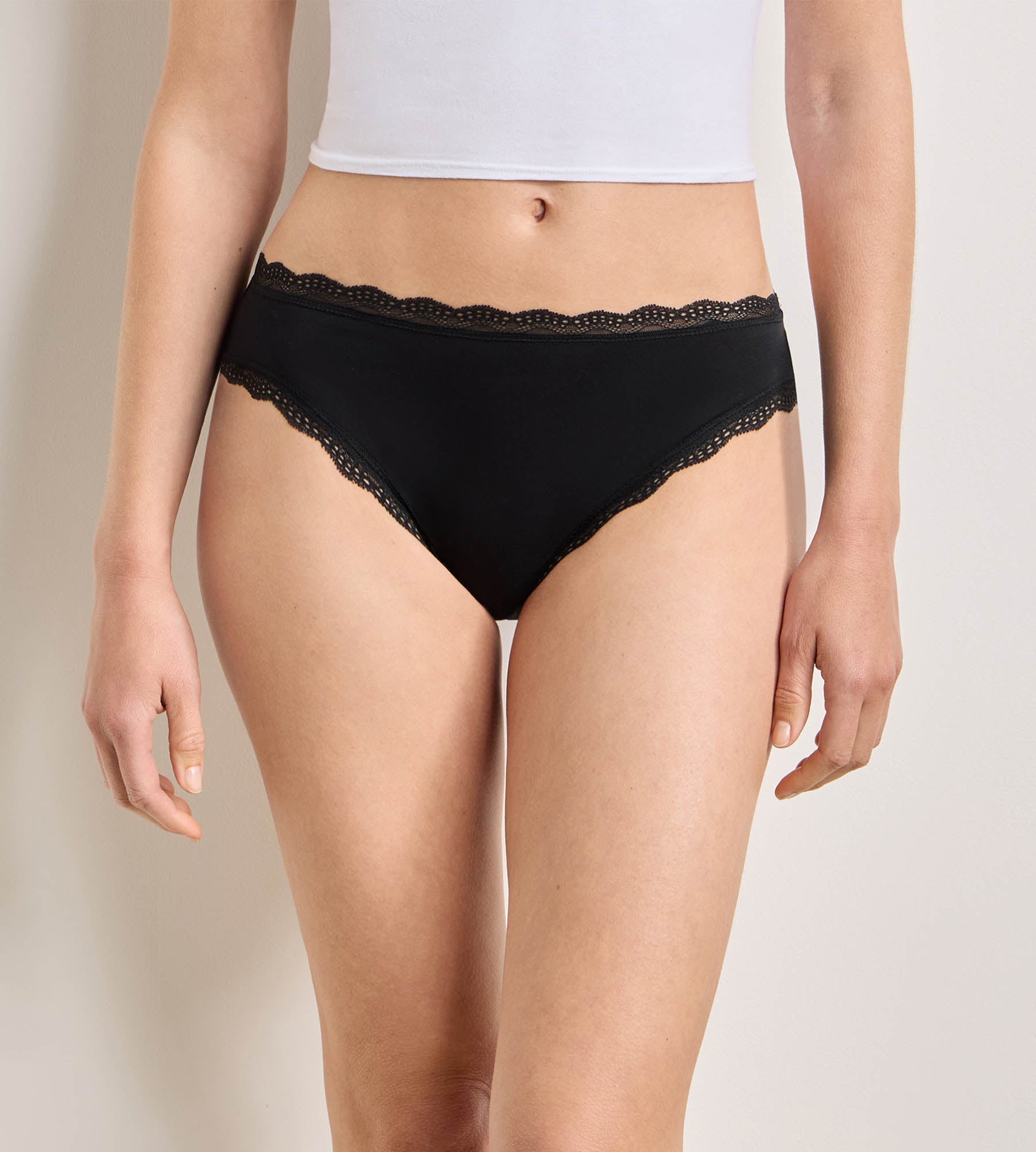 dim-lot-de-2-culottes-femme-daily-coton-dentelle-noir image 1