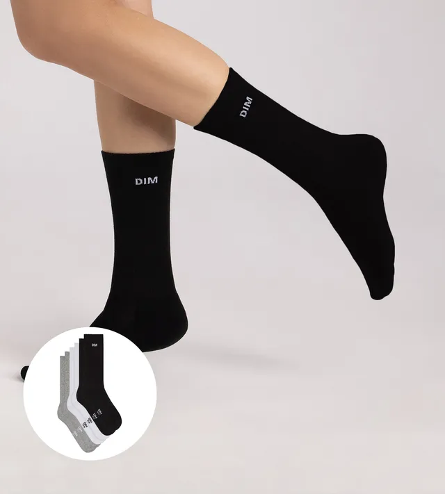 dim-original-lot-de-3-chaussettes-sport-femme-noir-blanc-gris image 1