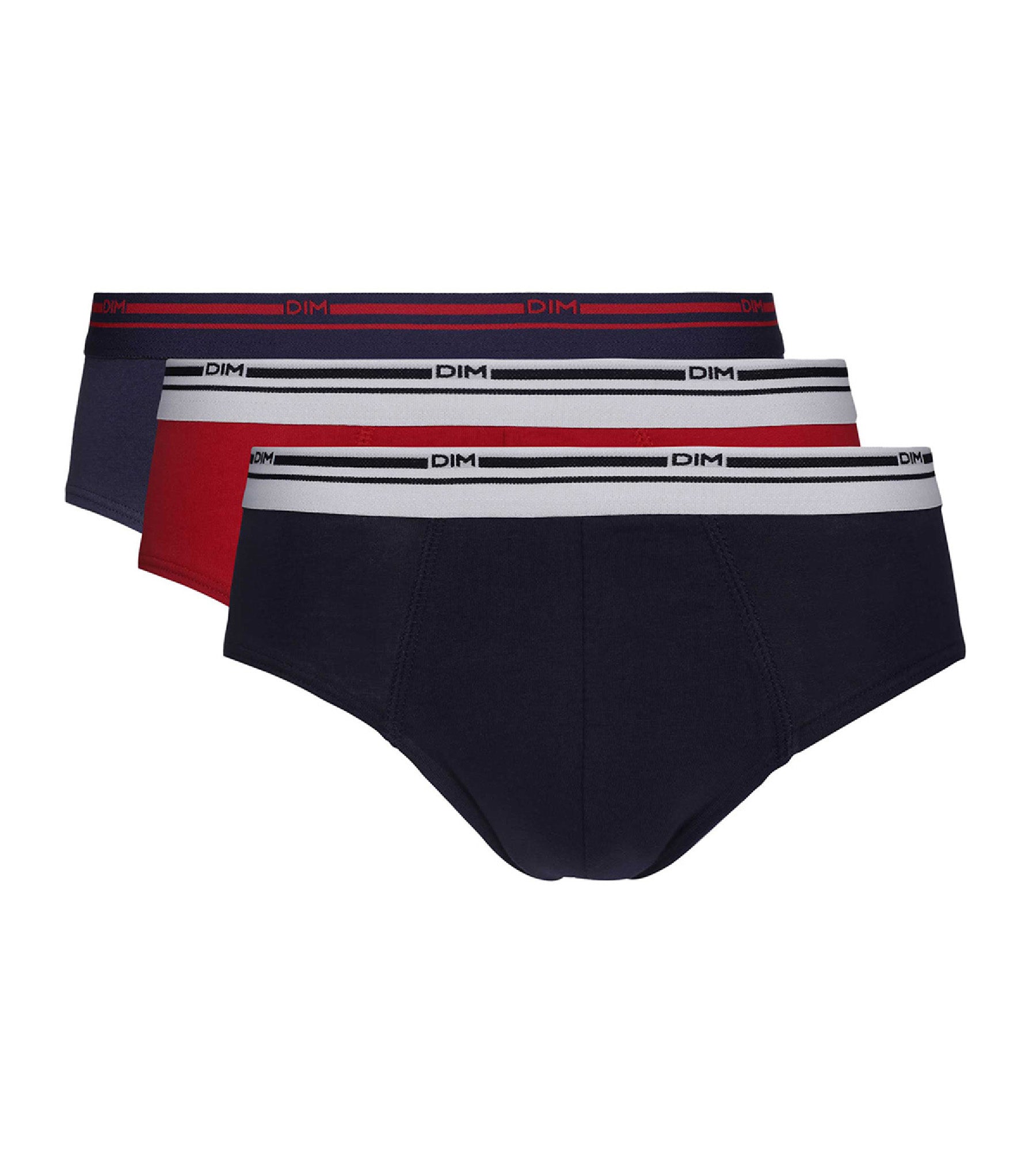 dim-classic-colors-lot-de-3-slips-homme-rouge-et-bleu image 2