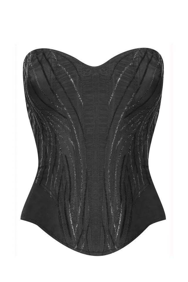 cadolle-malia-corset-noir-paillet-en-velours image 1