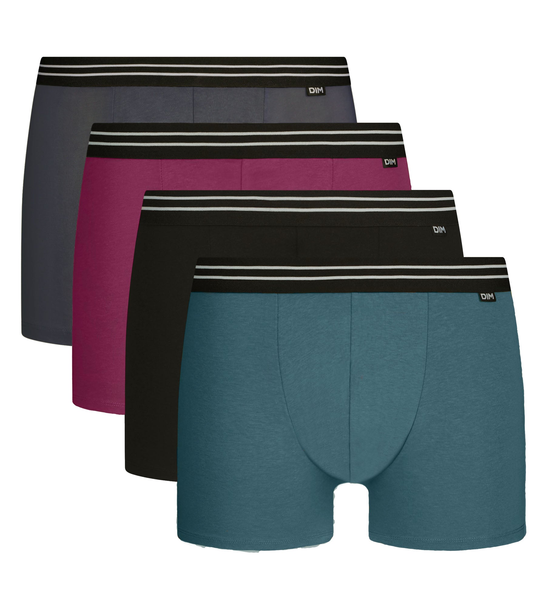 dim-lot-de-4-boxers-homme-fusion-ecodim-coton-stretch-multicolore image 3