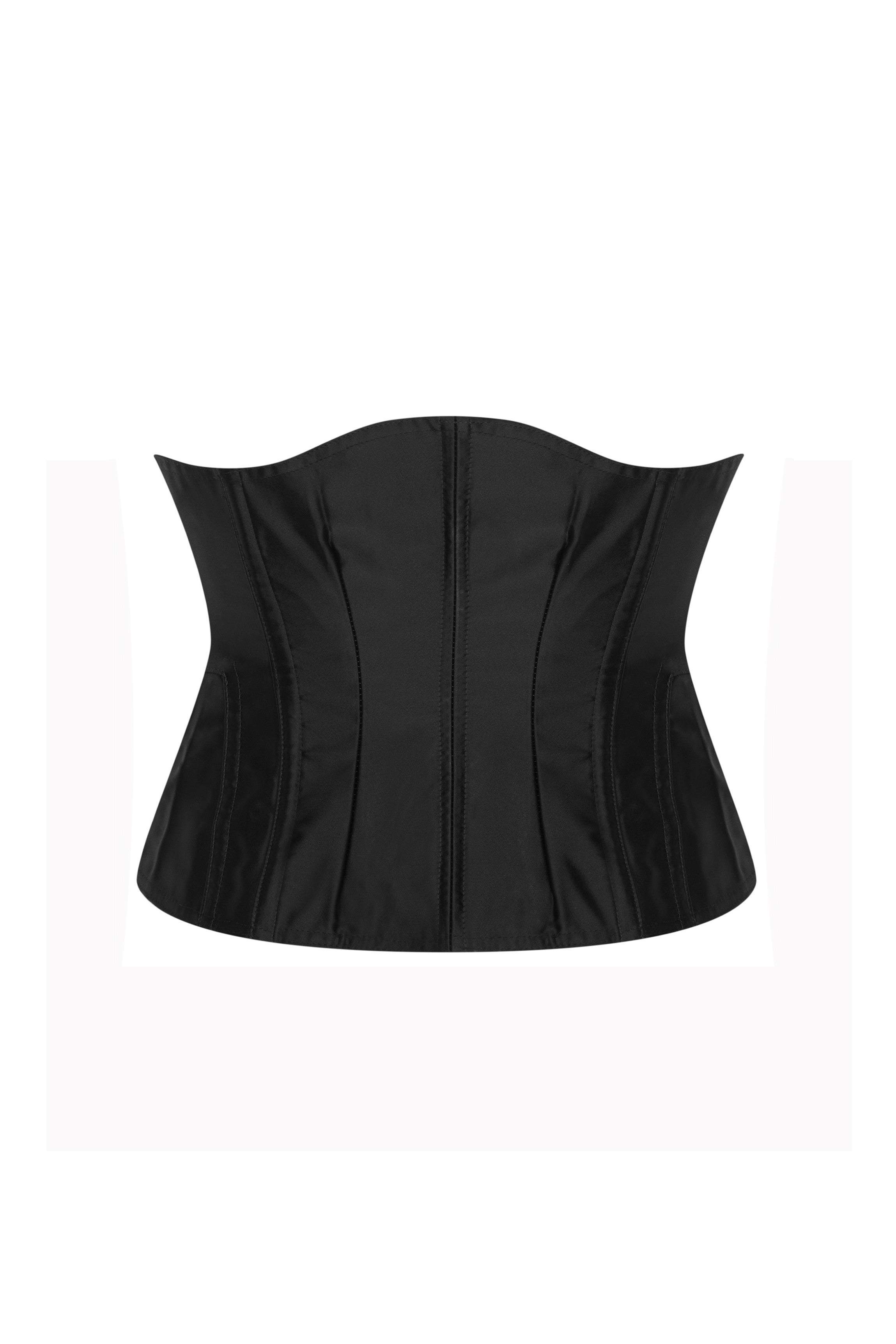 cadolle-exos-serre-taille-satin-noir image 1