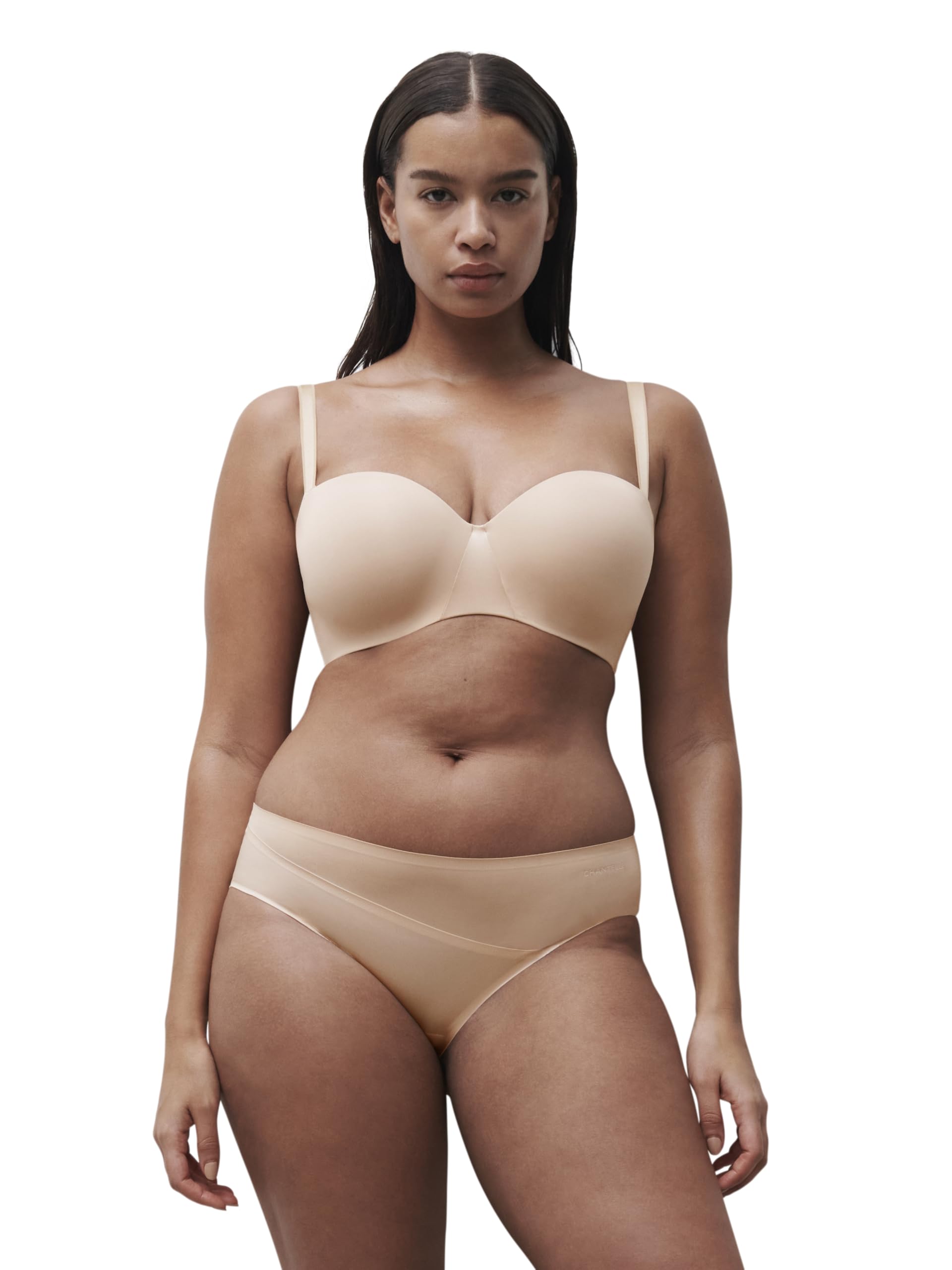chantelle-soutien-gorge-coque-bandeau-essential-beige-dor image 7