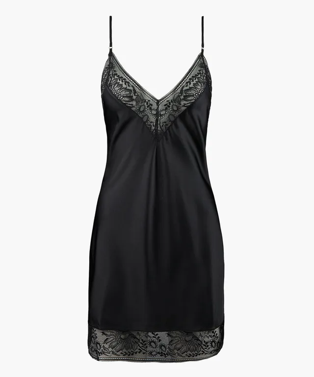 aubade-midnight-whisper-nuisette-en-soie-noir image 1