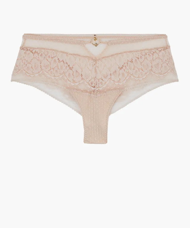 aubade-illusion-fauve-culotte-cheeky-th-blanc-shorty-en-dentelle-l-opard image 1