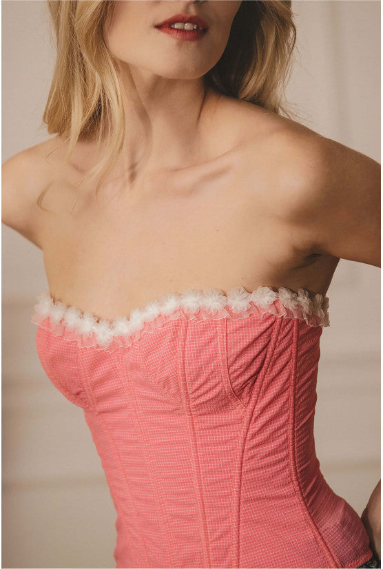 cadolle-victoria-bustier-corset-tulle-rose-fluo image 2
