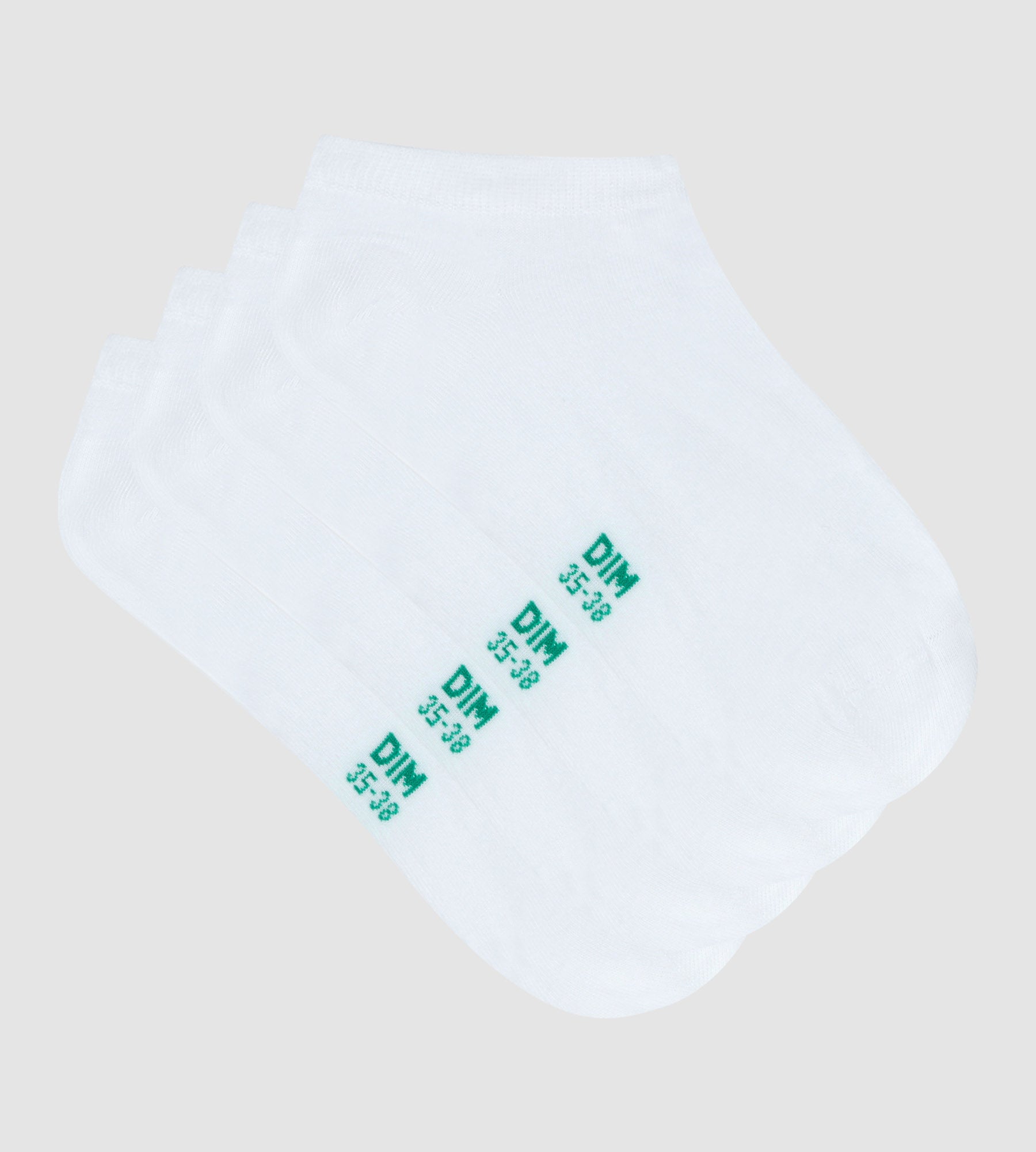 dim-good-lot-2-paires-socquettes-femme-coton-bio-blanc image 2