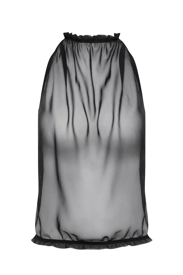 cadolle-top-mousseline-noire-dos-nu image 1