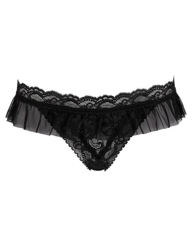 aubade-bo-te-d-sir-string-fendu-noir-dentelle image 1
