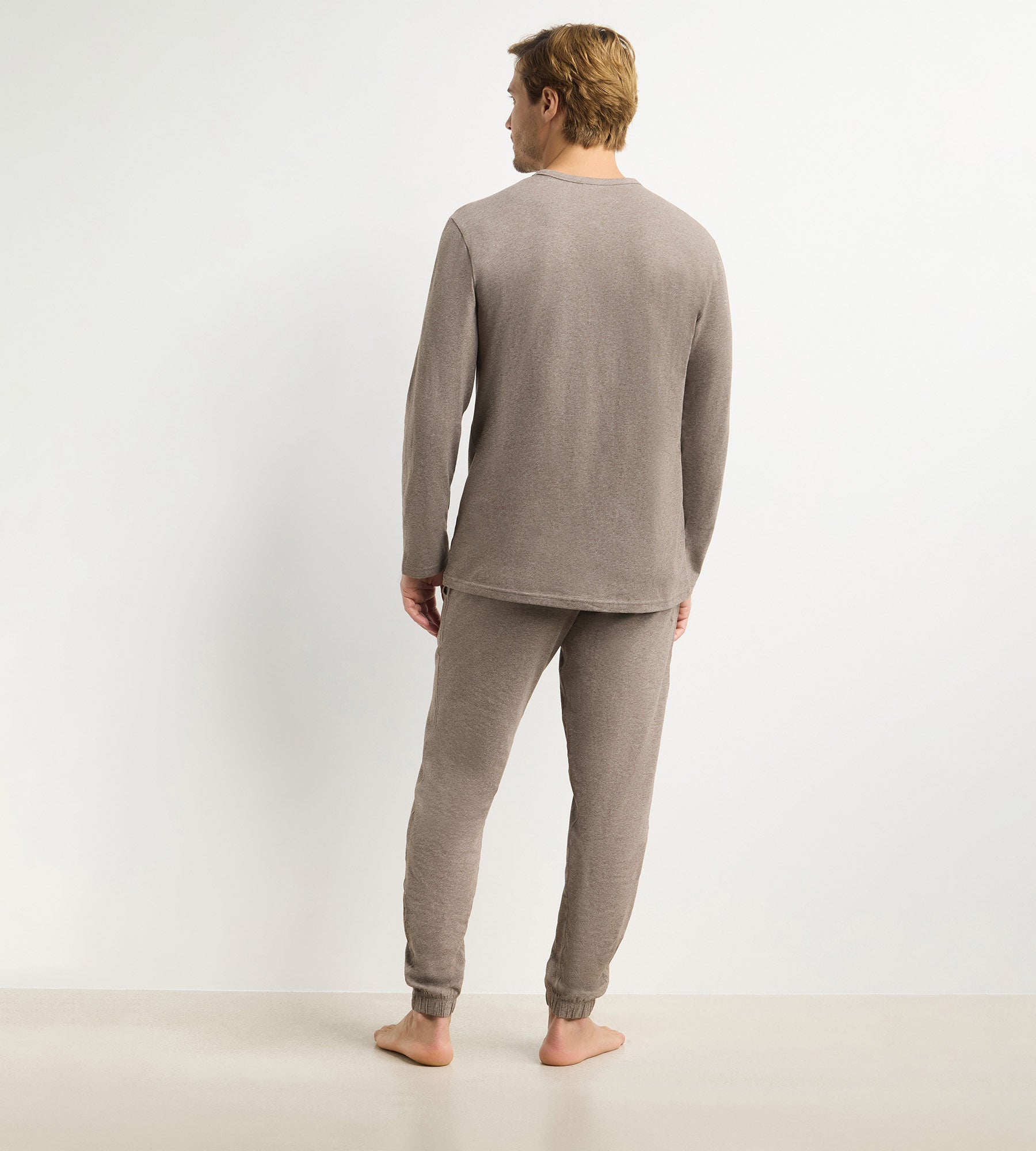 dim-ensemble-pyjama-pantalon-homme-marron-m-lange-jersey-elasthanne image 2