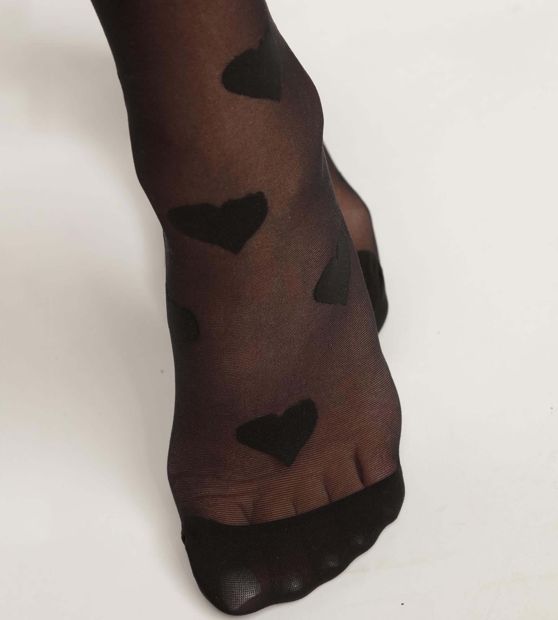 dim-style-socquettes-femme-voile-transparent-noir-motifs-c-urs image 2