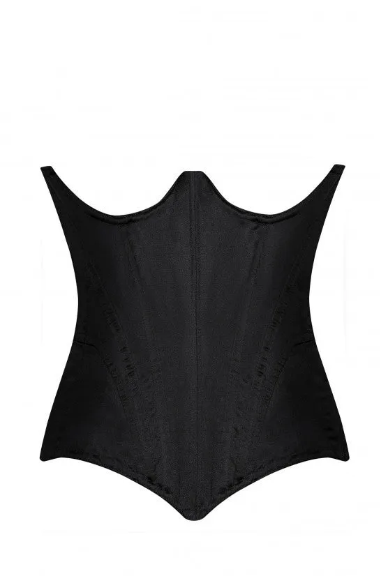 cadolle-appia-corset-sein-nu-noir-la-age-serre-taille-satin image 1
