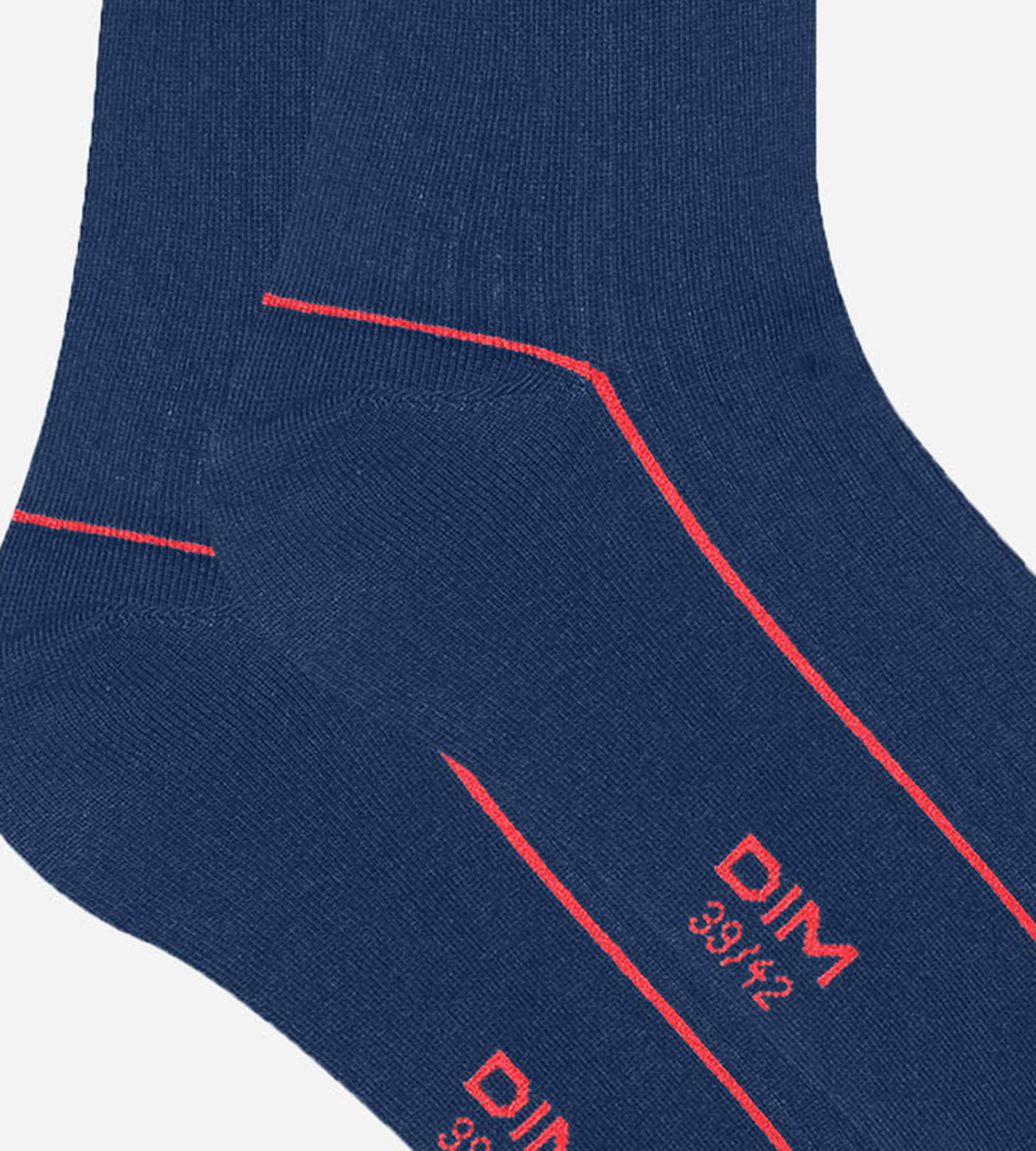 dim-mode-chaussettes-homme-coton-c-tel-bleu-cardinal-liser-rouge image 3