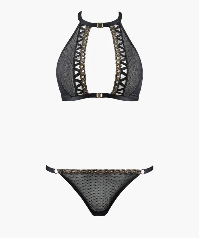 aubade-unchain-me-up-ensemble-bralette-mini-coeur-golden-black image 1