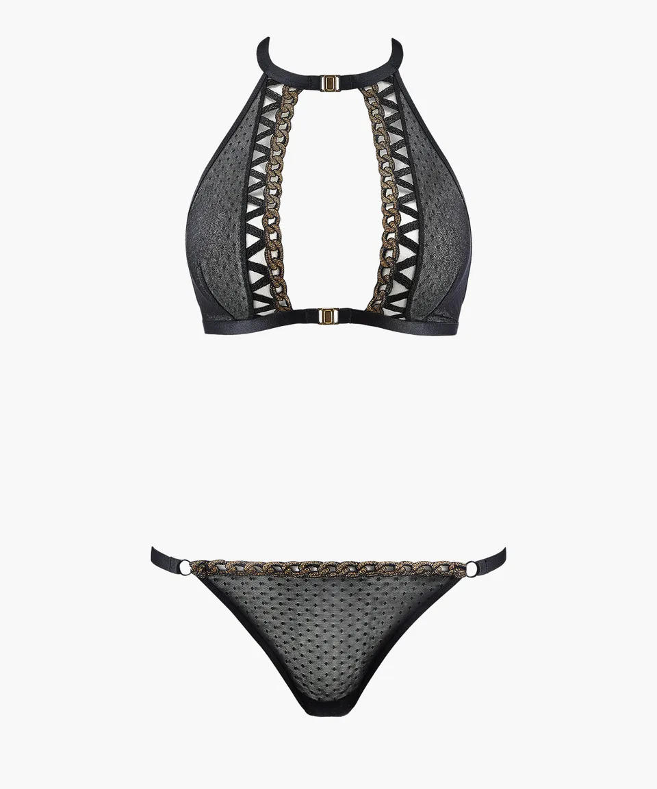 aubade-unchain-me-up-ensemble-bralette-mini-coeur-golden-black image 1