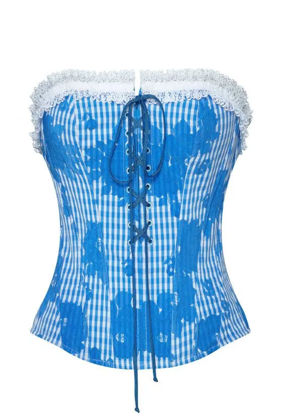 cadolle-cl-ves-bustier-corset-vichy-bleu image 1
