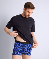 aubade-homme-pack-2-boxers-birds-uni-bleu image 6