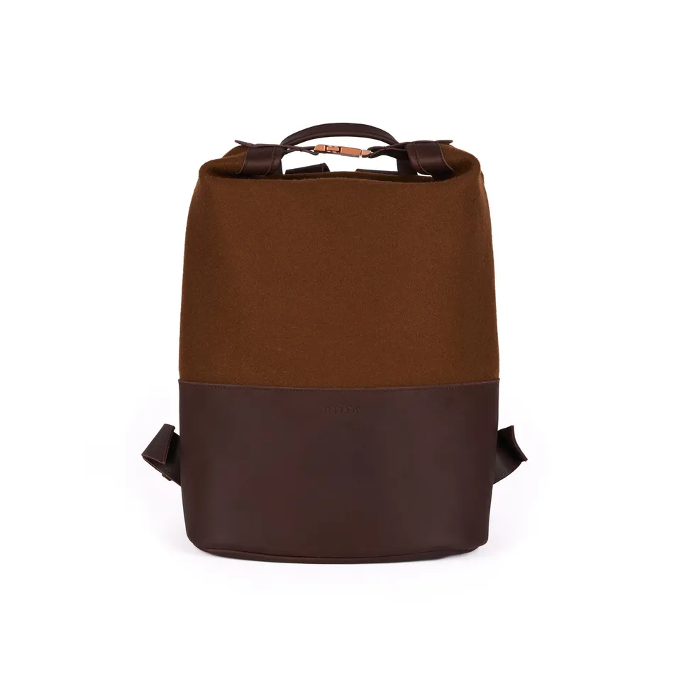 atelier-tuffery-sac-dos-cuir-laine-fran-aise-chocolat image 1