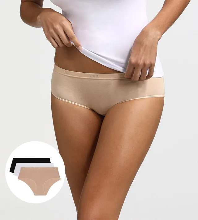 dim-les-pockets-ecodim-lot-de-3-boxers-femme-blanc-peau-noir image 1
