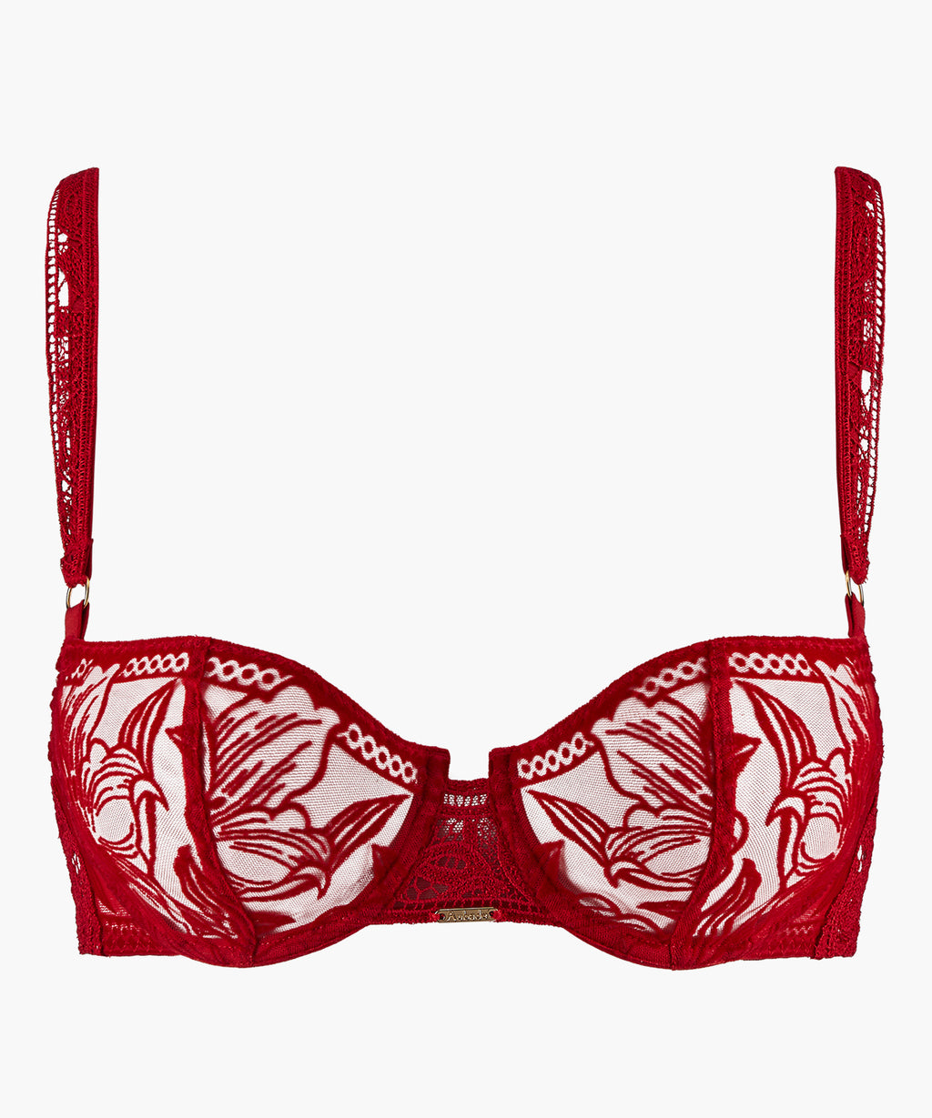 aubade-c-ur-corps-soutien-gorge-demi-coque-armatur-rouge-rebelle image 1