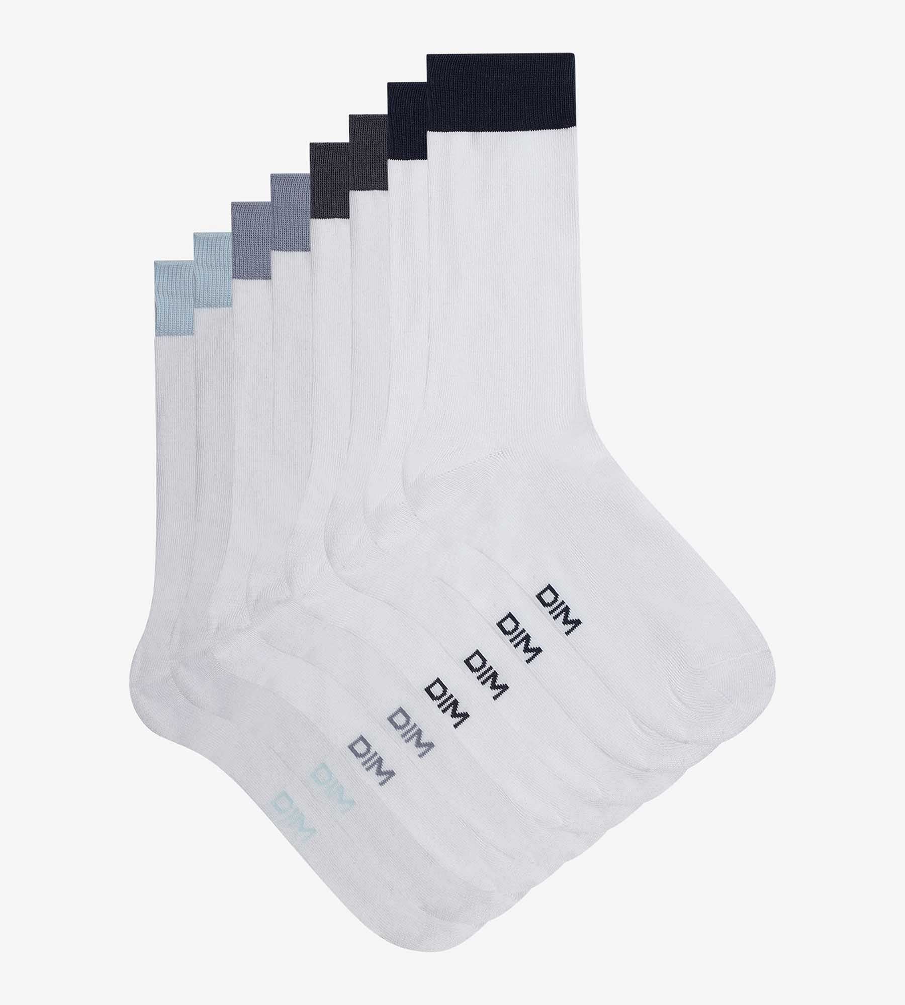 dim-ecodim-mode-lot-4-paires-chaussettes-homme-blanc-coton-mi-hautes image 2