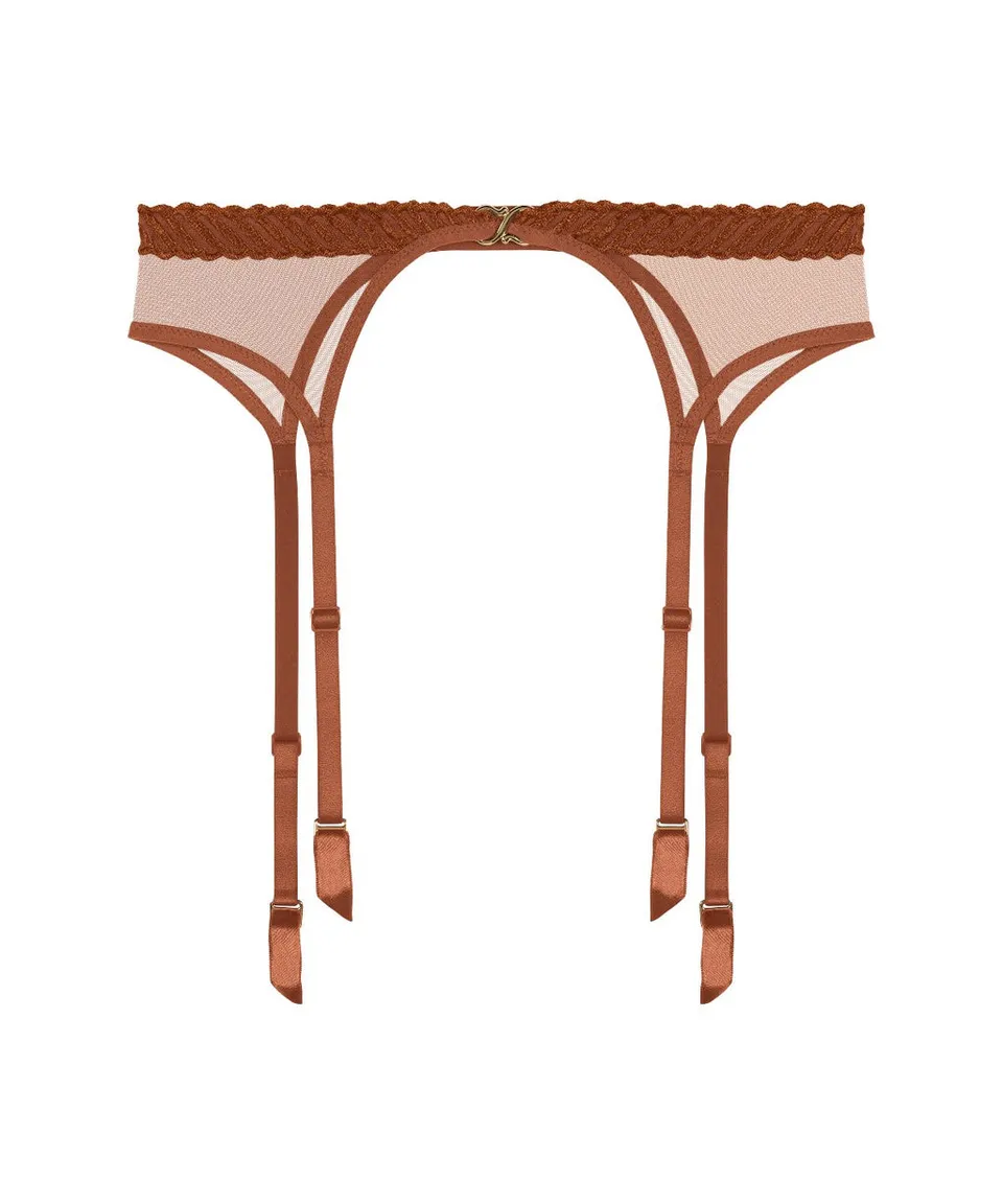 aubade-sheer-emotion-porte-jarretelles-honey-en-tulle image 1