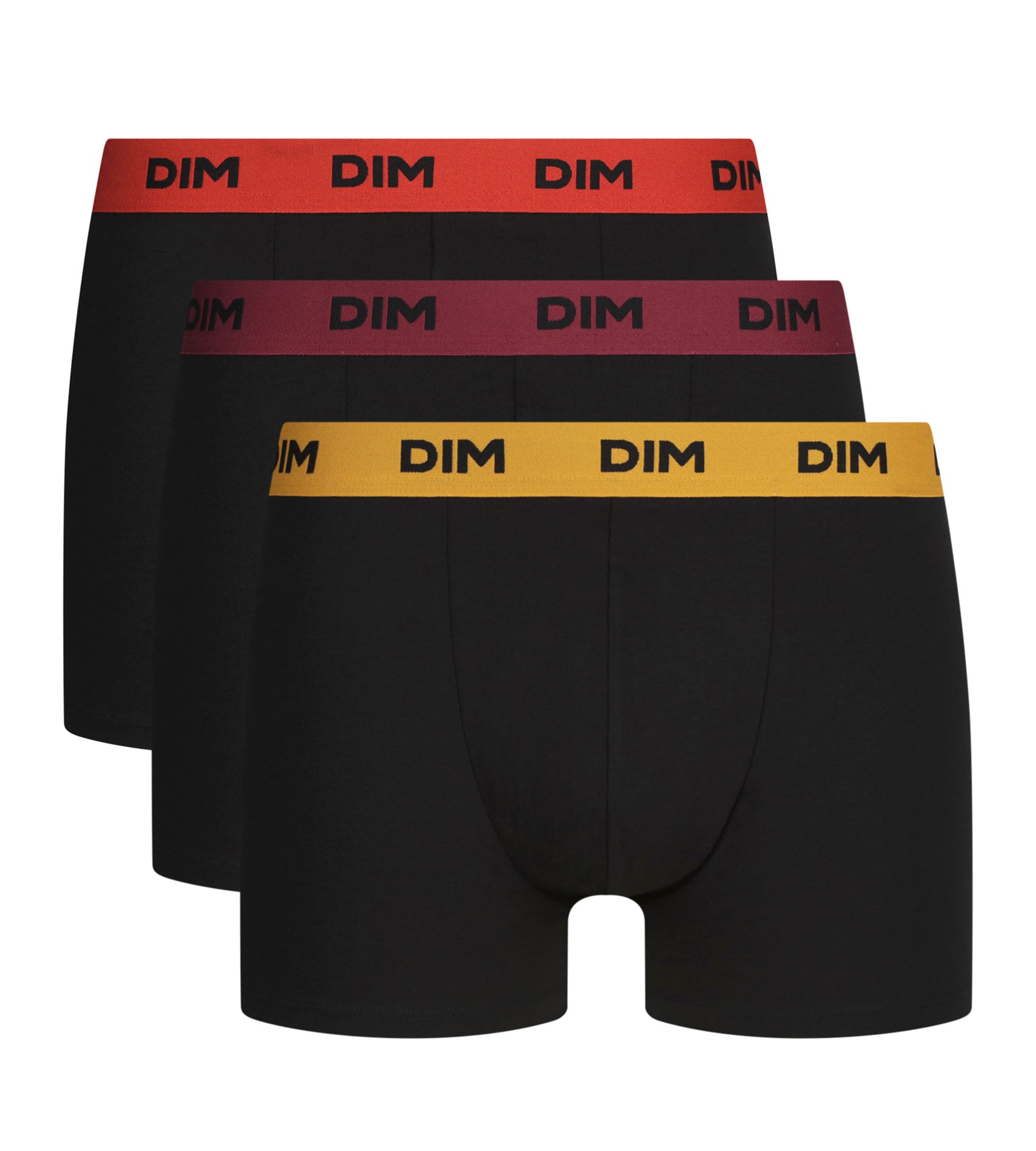 dim-mix-colors-lot-de-3-boxers-homme-noir-ceinture-flamme image 3