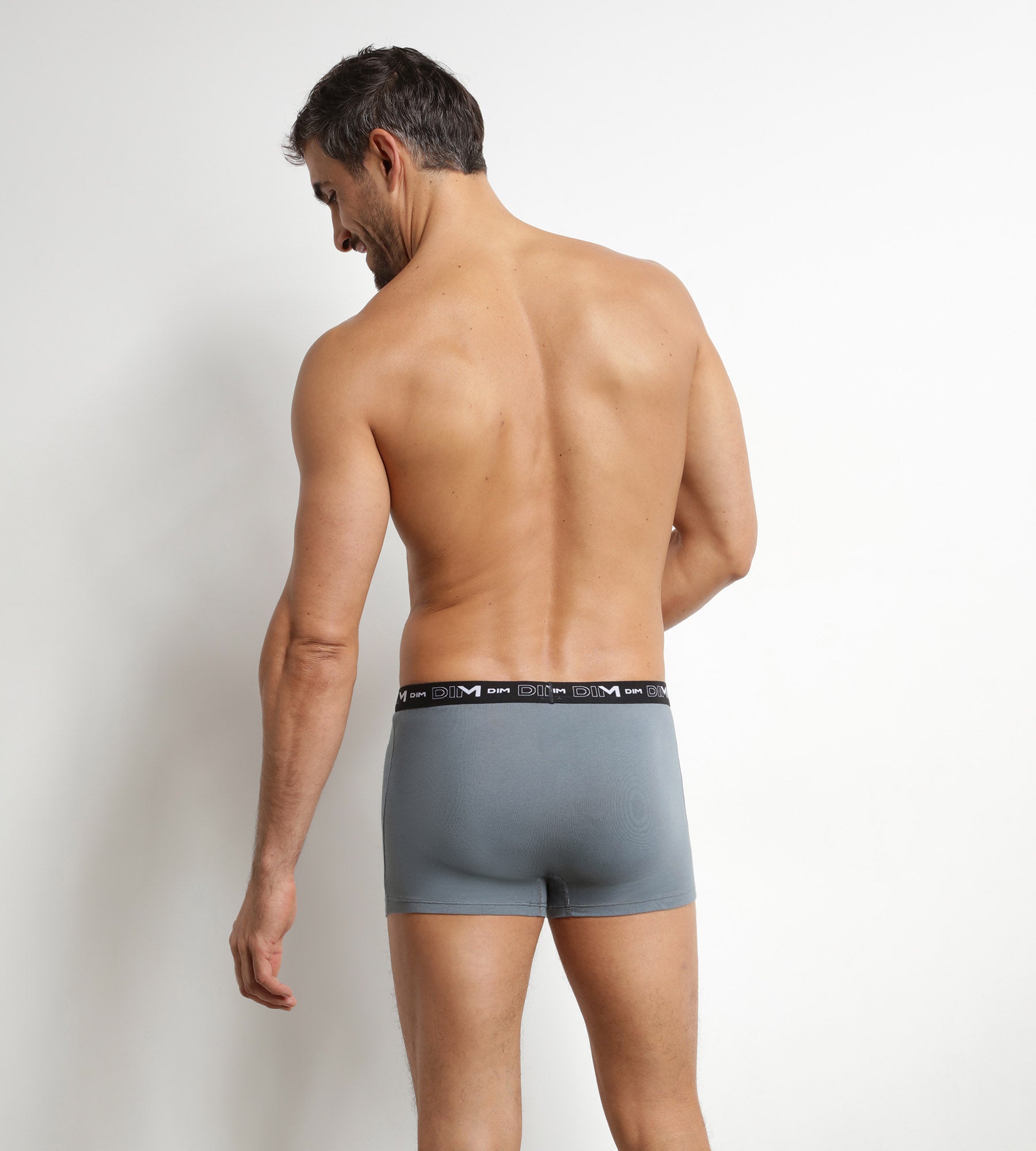 dim-lot-de-3-boxers-homme-coton-stretch-noir-gris-d6596 image 2