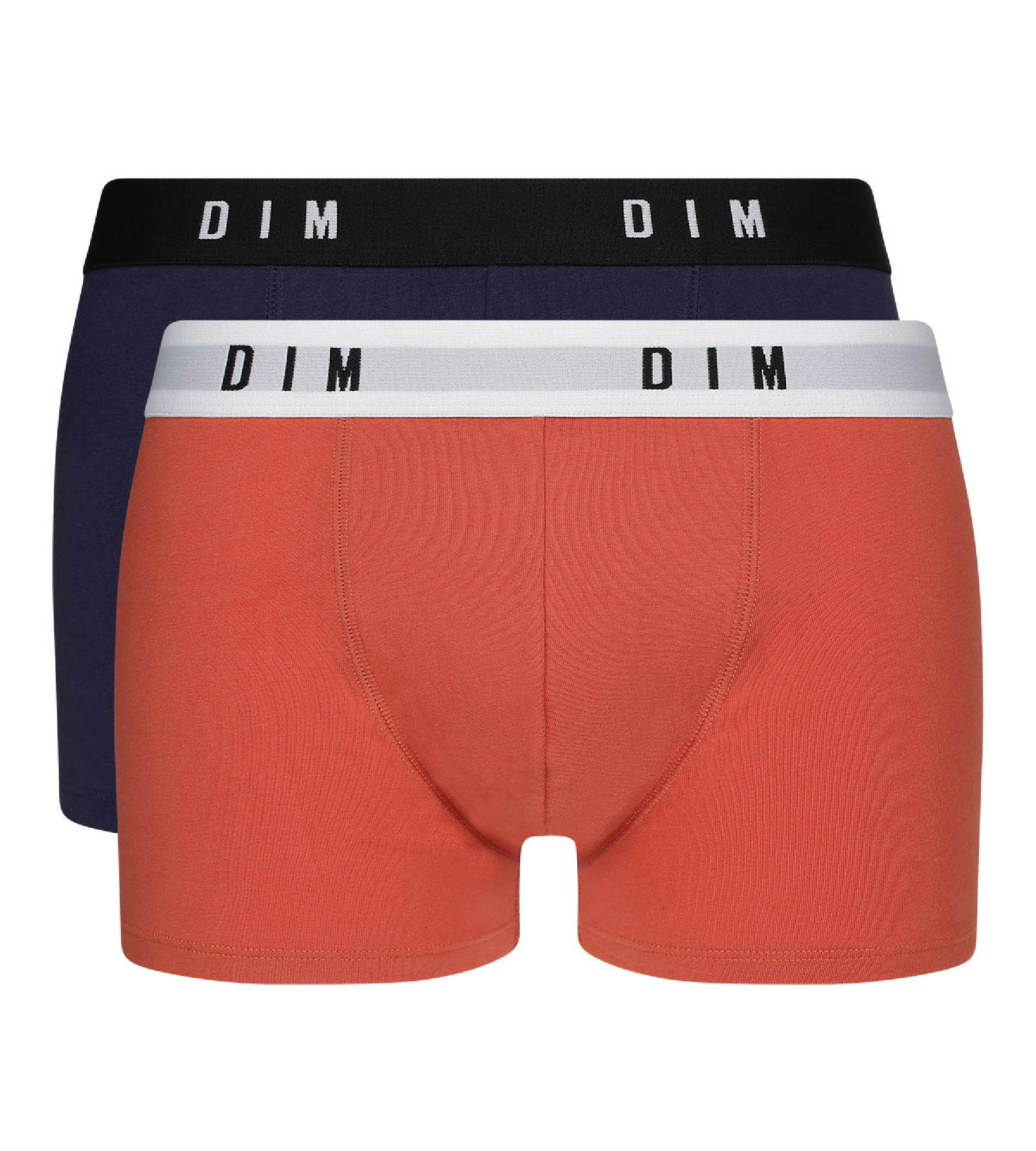 dim-originals-lot-de-2-boxers-homme-coton-stretch-roux-bleu-denim image 2