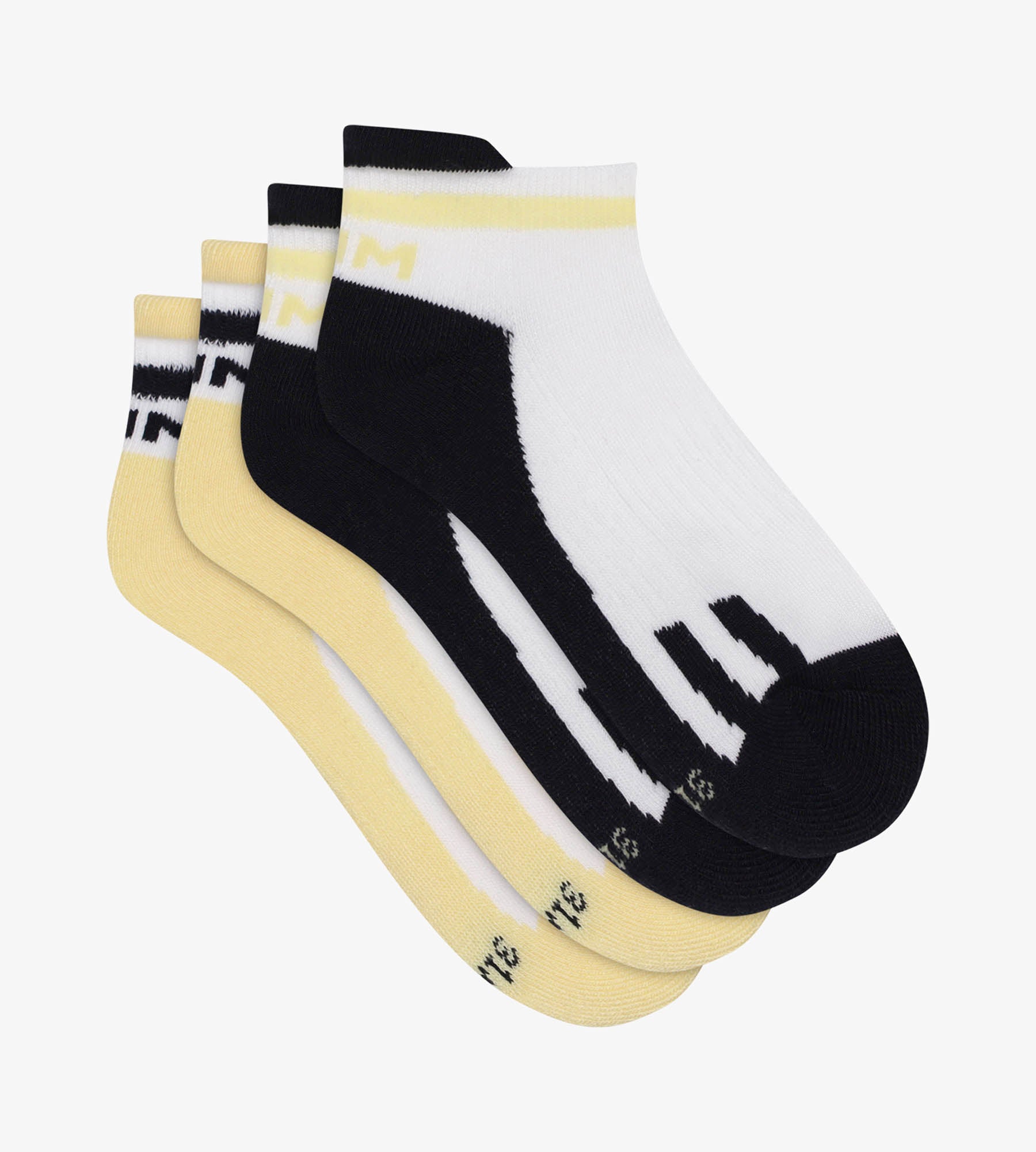 dim-sport-lot-de-2-paires-chaussettes-unisexe-r-tro-marine-jaune image 2
