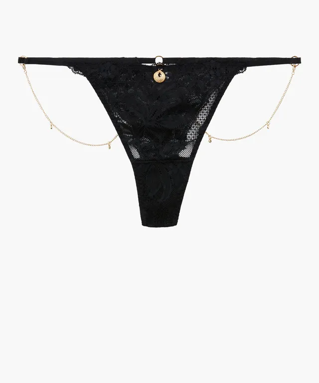 aubade-gold-pleasure-string-hipster-black-light image 1
