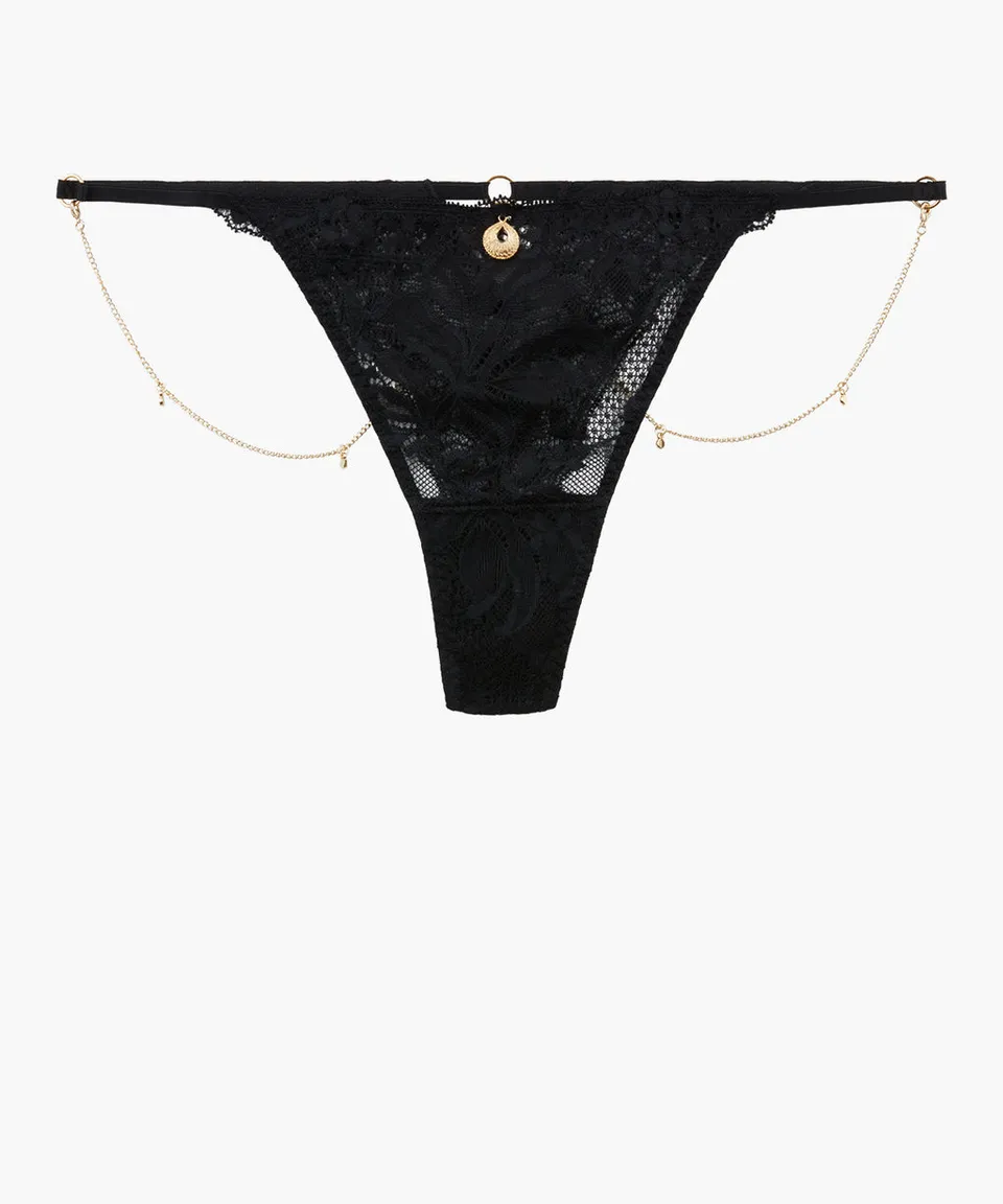 aubade-gold-pleasure-string-hipster-black-light image 1